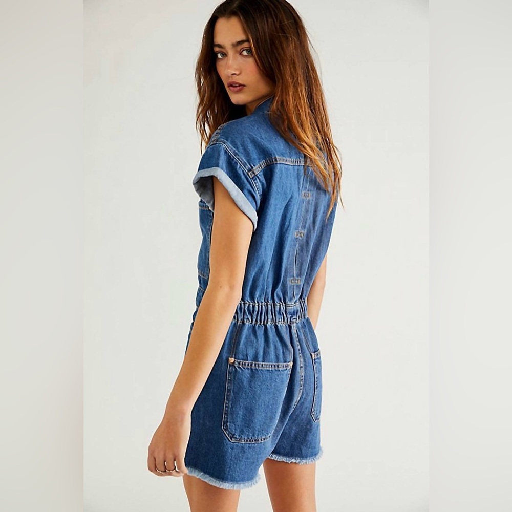 Free People Work Hard Play Harder Romper, XS NWOT - Picture 2 of 5